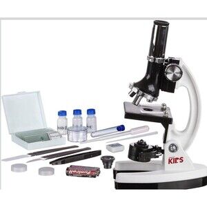 AmScope 52pc Kids Starter Compound Microscope Portable Science Kit